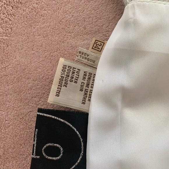 Retro 80s Vintage Leather Skirt White Mini - Picture 8 of 10